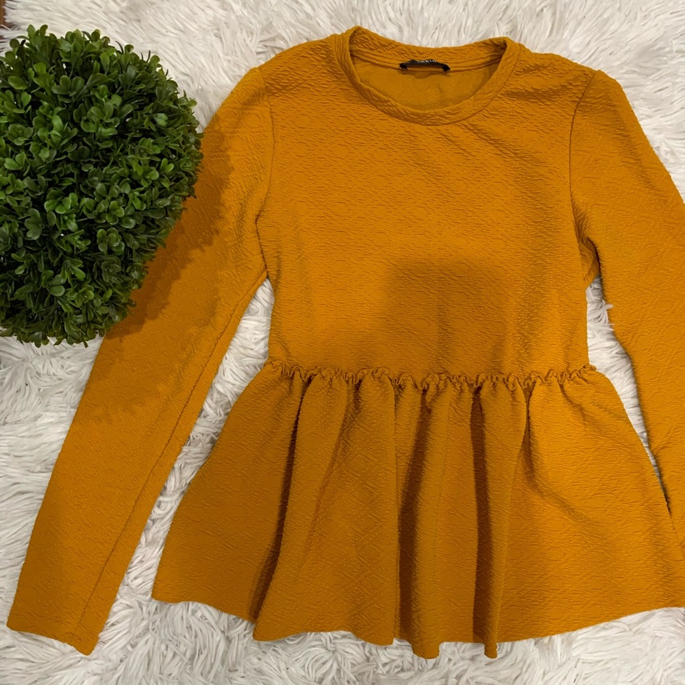 Mustard Ruffled Sweater